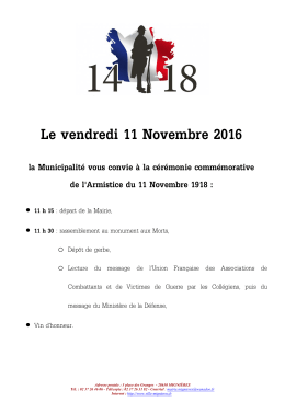 Le vendredi 11 Novembre 2016