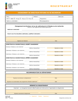 Changement de directeur