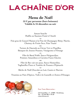 Menu de Noël - La Chaine d`Or