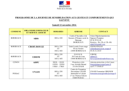 1er programme gestes qui sauvent samedi 12 novembre