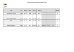 Horaires des examens du mois de janvier (Quadri 1)