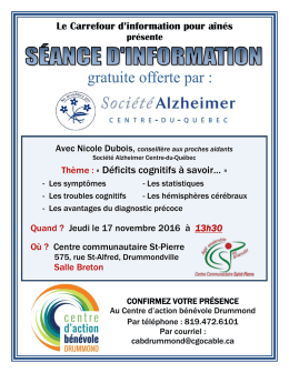 Thème : « Déficits cognitifs à savoir…