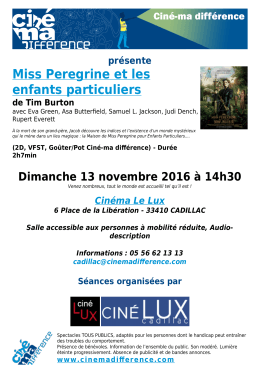 Miss Peregrine et les enfants particuliers