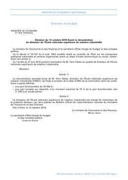 Direction du budget - Portail de l`économie et des finances
