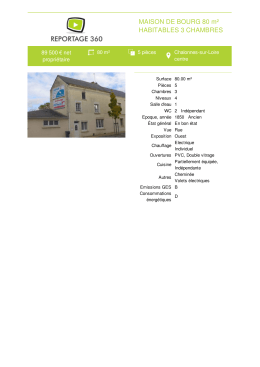 Maison &agrave; vendre Chalonnes-sur