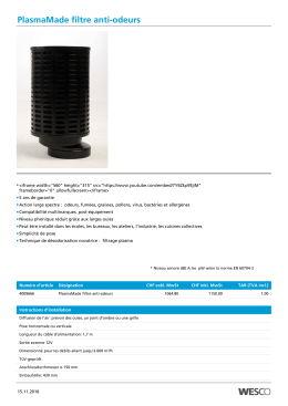 PlasmaMade filtre anti-odeurs