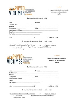 Bulletin d`adhésion Année 2016 Nom - Phyto
