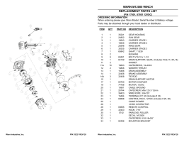 WARN M12000 WINCH REPLACEMENT PARTS LIST