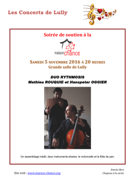 Soirée de soutien - Concerts de Lully