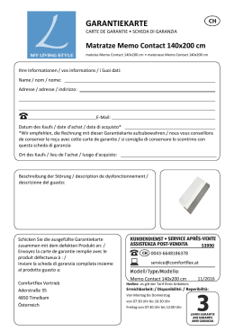 garantiekarte - ALDI SUISSE AG