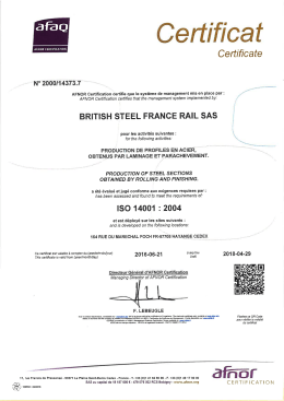 Page 1 @fa G Certificat Certificate AFNOR CERTIFICATION N&ordm; 2000