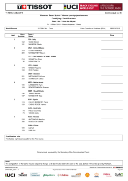List - Tissot Timing