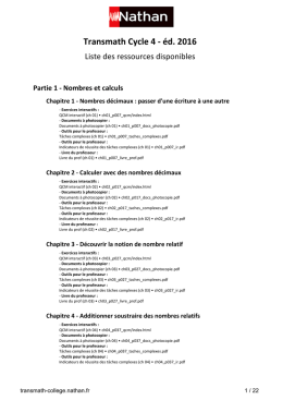 Liste des ressources disponibles pour cet ouvrage