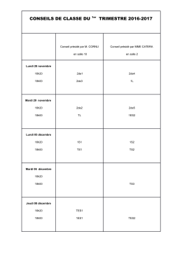 CONSEILS DE CLASSE DU 1er TRIMESTRE 2016-2017