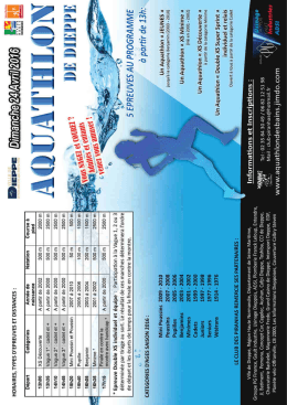 Plaquette Aquathlon Dieppe 2016