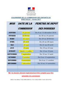 calendrier des commissions des enfants du spectacle en 2011