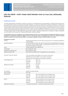 Termsheet (Indication) Vontobel Investment Banking