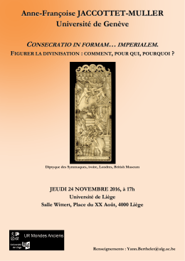 Anne-Fran&ccedil;oise JACCOTTET-MULLER Universit&eacute;