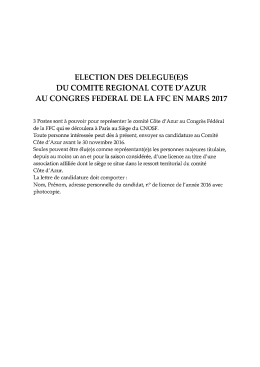 election des delegues au congres federal 2017