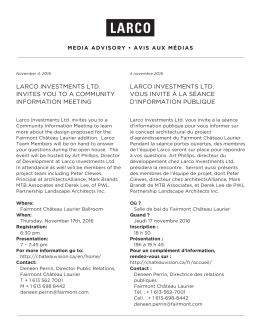 larco investments ltd. invites you to a community