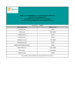 Résultats - Pole formation santé