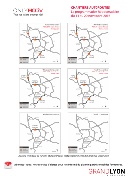 CHANTIERS AUTOROUTES La programmation