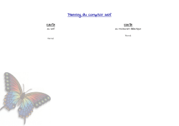 Planning du comptoir self