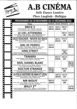 Page 1 A.B CINÉMA Salle Espace Lumière 2 Place Langlade