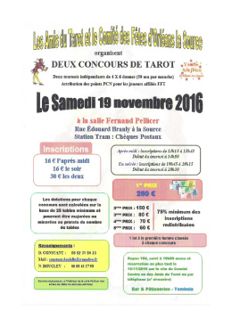 Concours de tarot - Comit&eacute; des F&ecirc;tes d`Orl&eacute;ans la Source