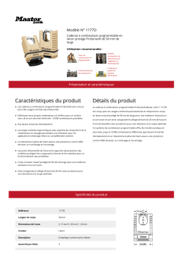 Mod&egrave;le N&deg; 1177D | Master Lock