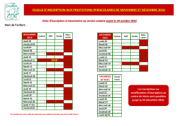 Inscriptions NAPS novembre