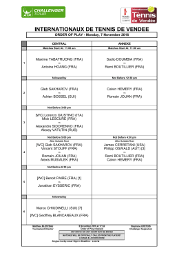 INTERNATIONAUX DE TENNIS DE VENDEE