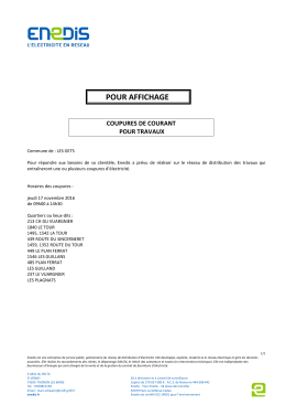 ERDF - Coupure électricité - 17 novembre 2016