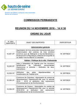 commission permanente reunion du 14 novembre 2016