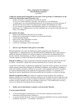 Notice : information de l`utilisateur Micardis 80 mg comprimés