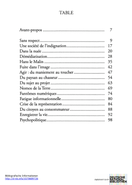 TABLE Avant-propos............................................................. 7 Sans