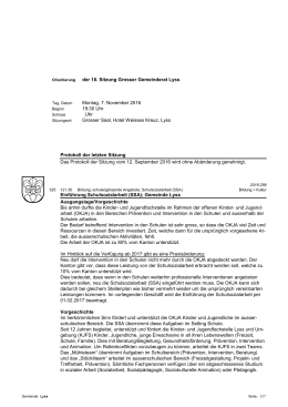 der 18. Sitzung Grosser Gemeinderat Lyss Montag