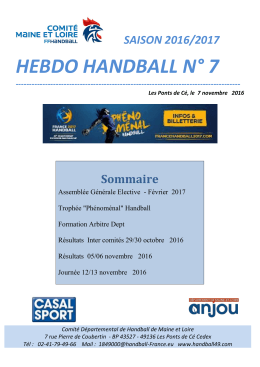 hebdo handball n&deg; 7