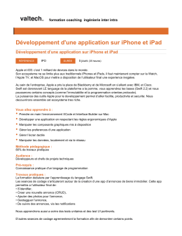 Développement d`une application sur iPhone et