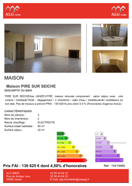 Maison PIRE SUR SEICHE