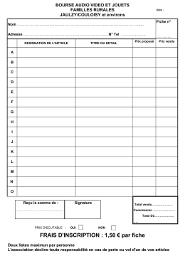 FRAIS D`INSCRIPTION : 1,50 € par fiche - Over-blog