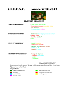 Menu semaine 47 - Mairie Amaye-sur-orne