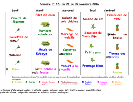 Semaine 47 - du 21 au 25 novembre 2016