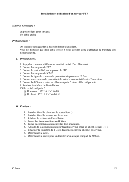 Installation et utilisation d`un serveur FTP Mat&eacute;riel n&eacute;cessaire : un
