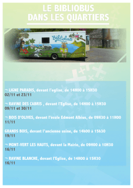 &not; LIGNE PARADIS, devant l`eglise, de 14H00 &agrave; 15H30 02/11 et 23