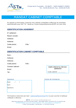 mandat cabinet comptable - Annecy Santé au Travail