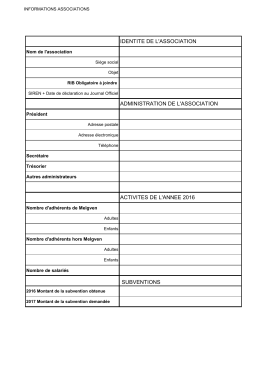 identite de l`association administration de l`association