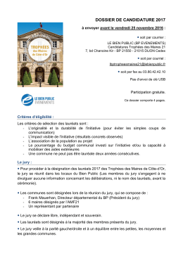 dossier de candidature 2017