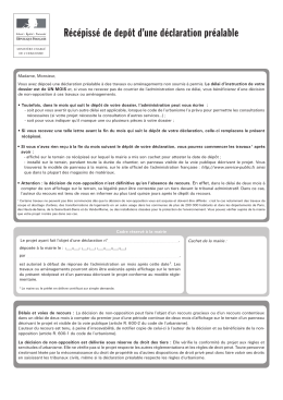 Récépissé de depôt d`une déclaration préalable
