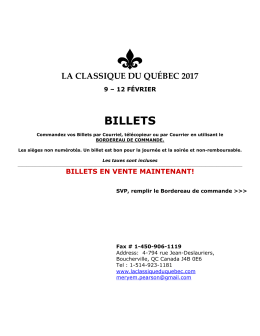 Billets - Classique